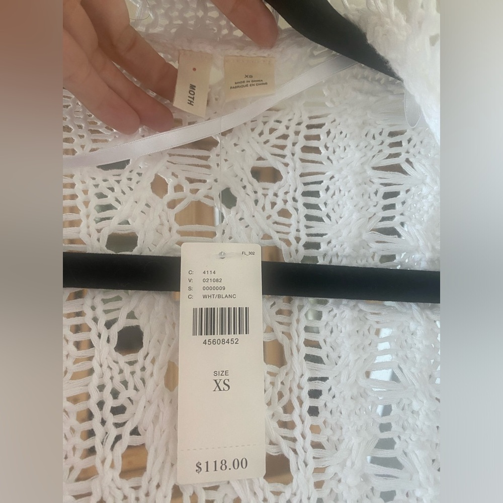 NWT Moth by Anthropologie dolman sleeve knitted cardigan, white Size XS - Picture 5 of 13